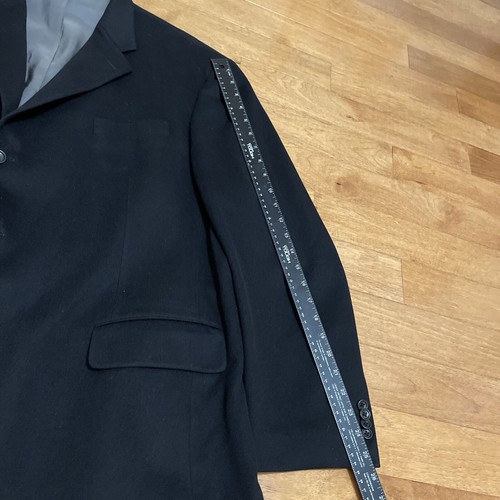 Bachrach Sportcoat Blazer Men's 50R Black Wool Silk Cashmere Lined Closet Staple - Picture 9 of 15