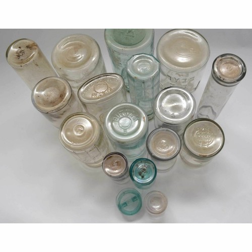 Antique BOTTLE LOT OF 16 CANNING JARS + 1 GLASS LID! Milk PICKLE & MORE BOTTLES! - Picture 12 of 12