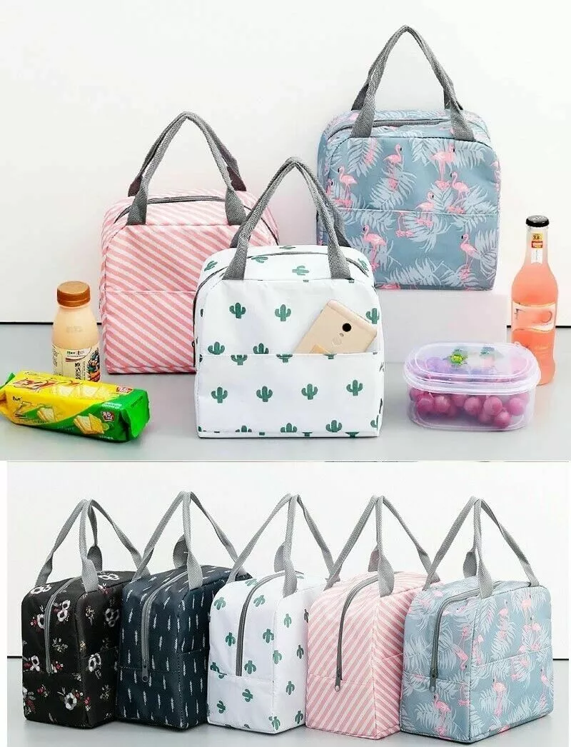 Adult Kids Lady Lunch Bag Reusable School Picnic Insulated