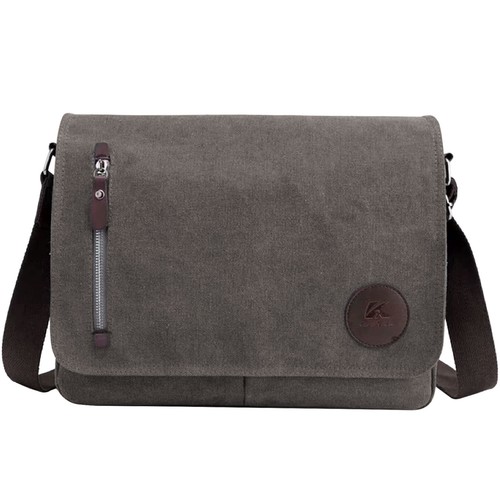 Men's Briefcase Vintage Brown Laptop Bag Canvas Messenger School Satchel Work AU - Picture 2 of 25
