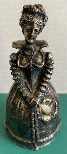 Vintage Gorham Silver Plated "Marie De Medicis" Bell Figurine w/ Wooden Stand - Picture 3 of 11