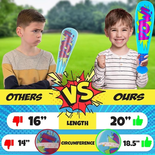 20 Inch Pow Inflatable Baseball Bats, Pack of 12, Baseball Goodie Bags Favors... - Picture 3 of 10