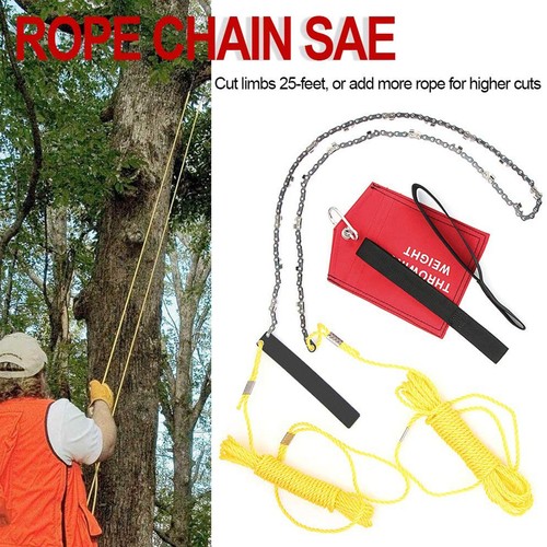 1pcs 25 Feet Rope Saw, High Reach Tree Limb Hand Rope Chain Saw Multifunctional - Picture 7 of 11