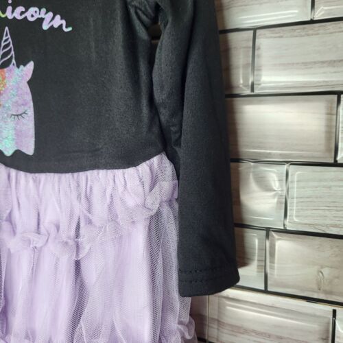 New Toddler 4T Halloween Outfit Long Sleeve Black Dress Shirt Unicorn Top Bottom - Picture 4 of 10