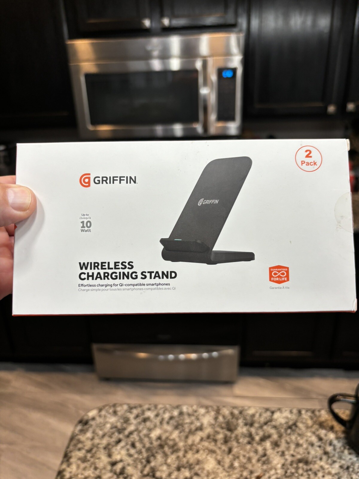 Griffin 10W QI Wireless Fast Charging Stand for Phones, Airpods & More (2 pack)