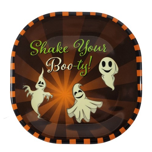 Halloween Melamine Appetizer Plates, Set of 4, Pumpkins Ghosts Witch Dinnerware - Picture 3 of 8
