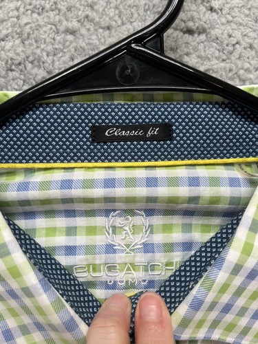 Bugatchi Classic Fit Casual Button Up Shirt Long Sleeve Checkered Size Large H8 - Picture 4 of 8