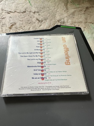 The Ateneo de Manila College Glee Club An Offering CD 1999 SATB Productions - Picture 2 of 3