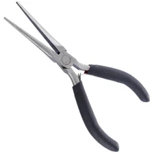 6" Mini Needle Nose Pliers (Non-Serrated Jaw) with Return Spring, Cushion Grip