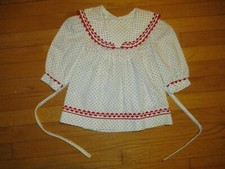 VTG Toddle Time JC Penney White Red Polka Dot  Ric Rac Dress 3T
