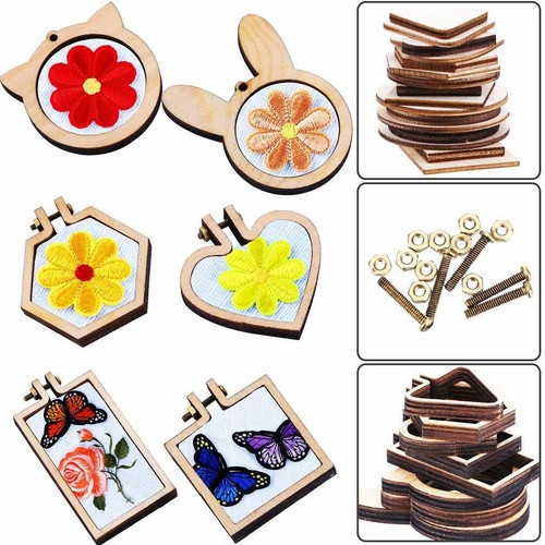 10 Stück Mini Holz Reifen gelocht für Kreuzstich Stickrahmen Kreuzstich - Bild 14 von 19
