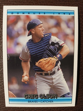 GREG OLSON ATLANTA BRAVES 1992 DONRUSS BASEBALL CARD #386