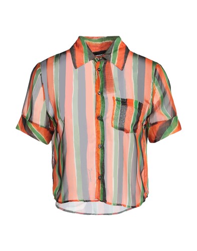 PVP €420 DSQUARED2 Camisa Recortada IT38 US2 XS Rayas Ver a Través Hecha en Italia - Imagen 5 de 8