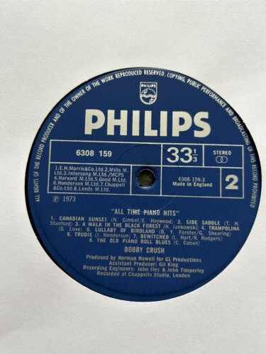 VINYL LP - ALL TIME PIANO HITS - BOBBY CRUSH - 6308159 - Picture 5 of 7