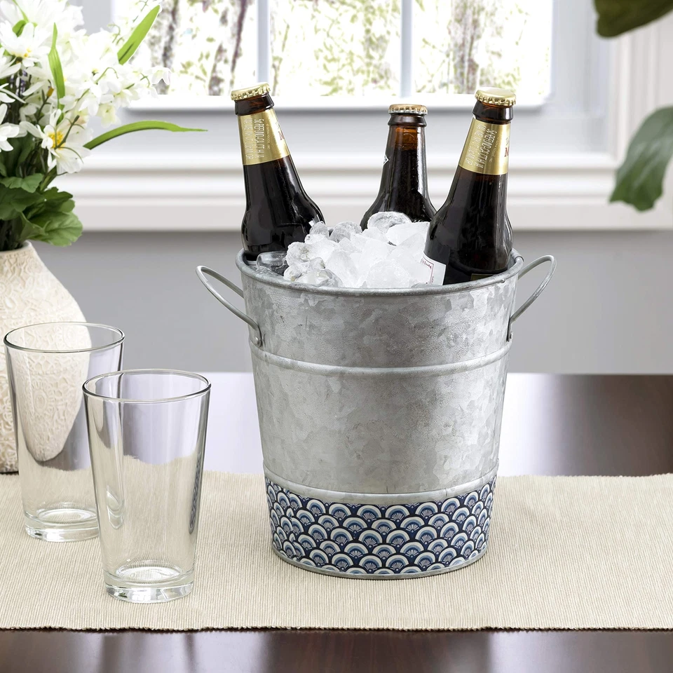 Old Dutch International Catalina Wine Champagne Chiller, Silver Blue (1597) - Image 2 of 3