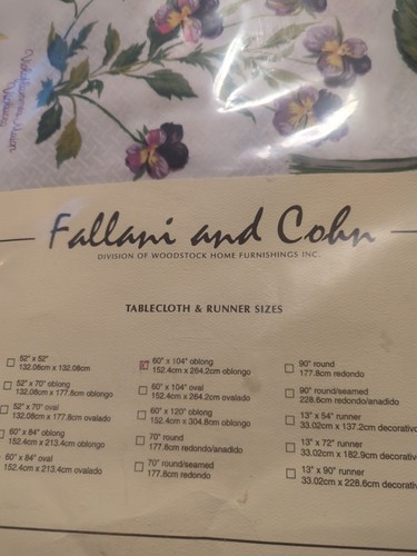 fallani cohn tablecloth 60" X 104" Botanical - Picture 3 of 5