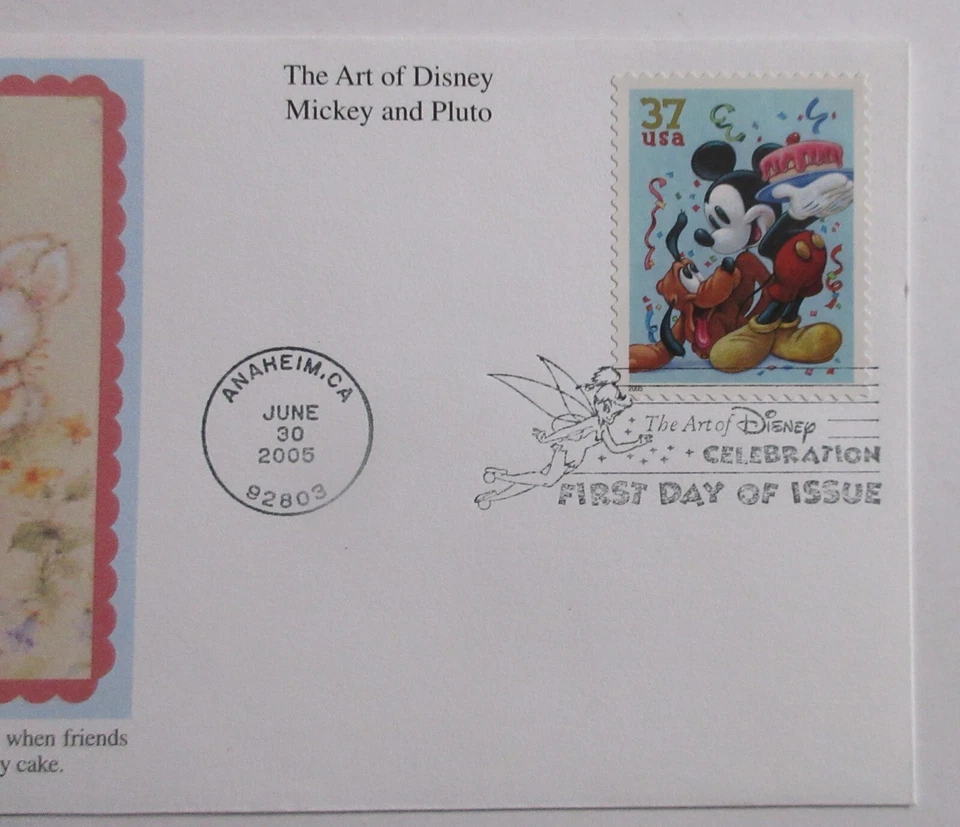 FDC The Art of Disney Mickey and Pluto 2005 Anaheim, CA envelope and stamp - Image 4 of 4