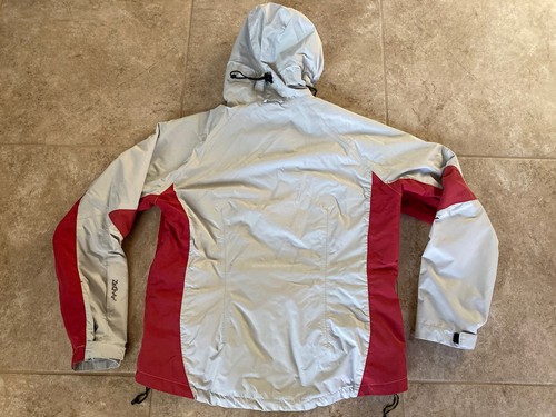 Damen Lundhags Zethar wasserdichte Ganzjahres hellgrau rot Jacke Mantel Größe 42 - Bild 5 von 9