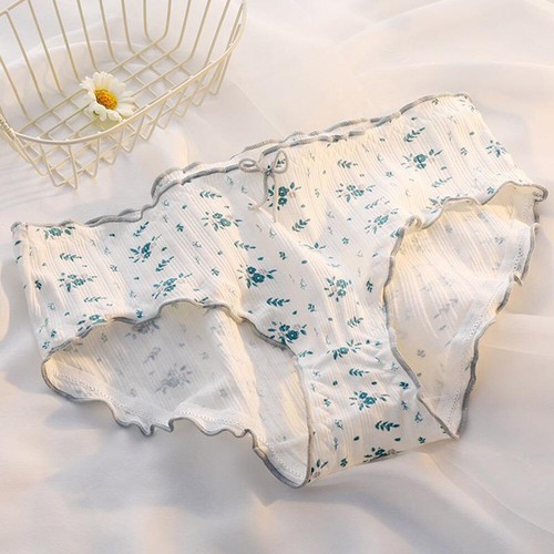 Women's Underwear Floral Comfort Briefs Mid Waist Seamless Underpants Lingerie - Bild 14 von 24