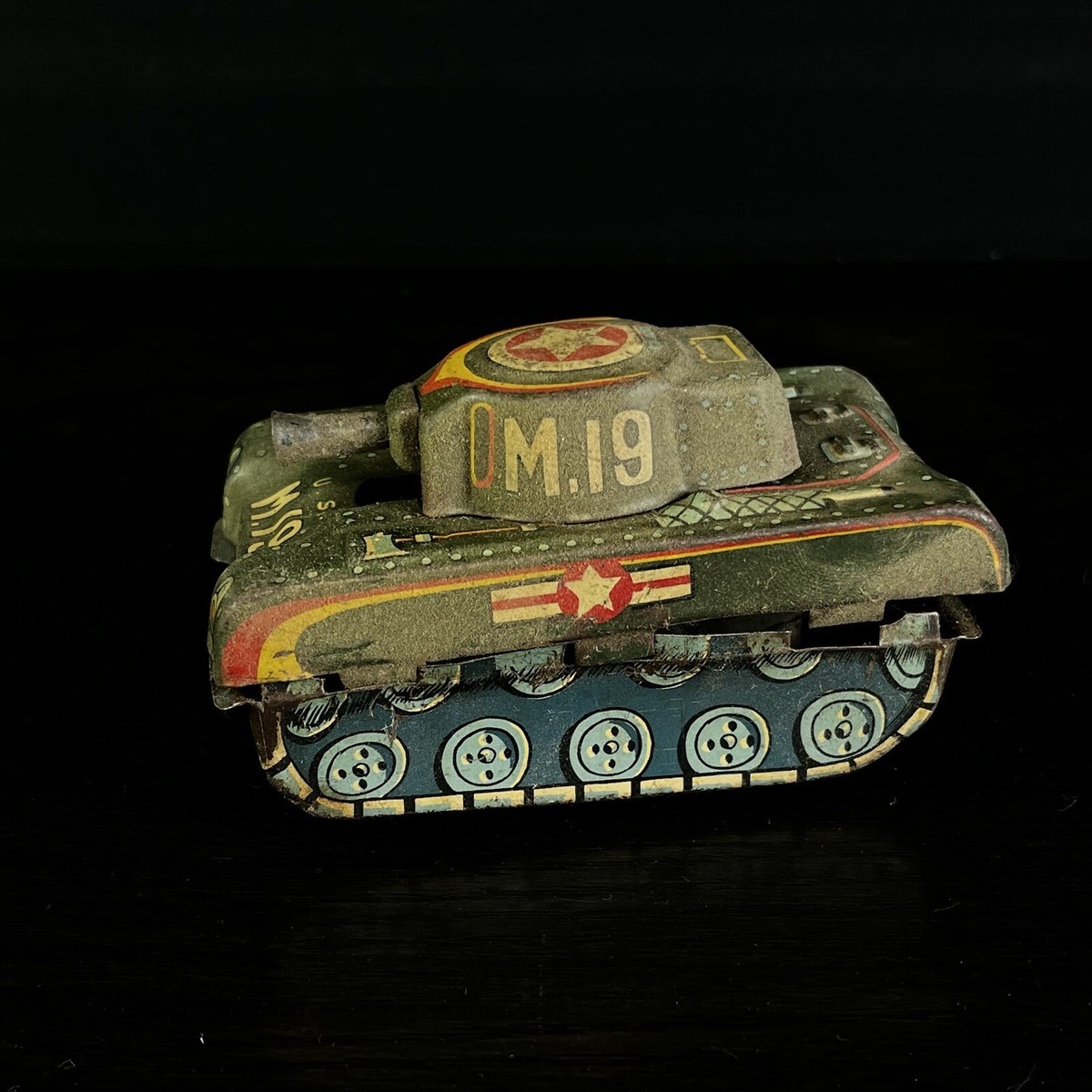 Vintage 1950s Modern Toys Tin Litho M-19 Friction Army Tank MT
