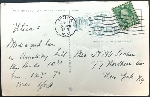 Hotel Martin, Utica, NY postally used - Picture 2 of 2