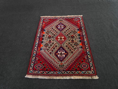 Orient Teppich Gashgai 162 x 116 cm Shiraz Grau Rot Perserteppich Handgeknüpft - Bild 11 von 12
