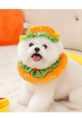 Pet Hamburger Cosplay Costume Pupppy Dog Cat Funny Clothes Halloween Party AU - Picture 9 of 13