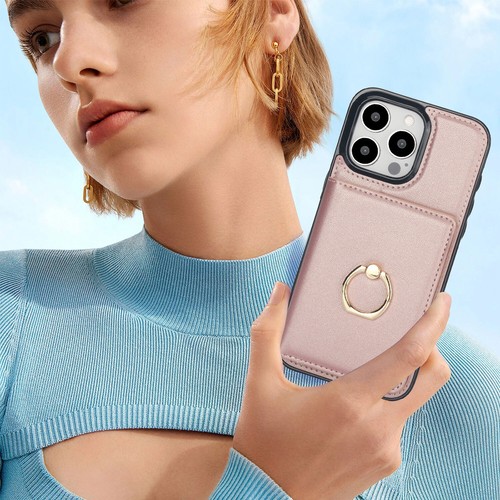 Credit Card Slots Wallet Rotating Ring Leather Case Cover For Apple iPhone - Picture 61 of 71