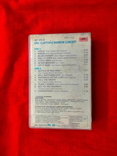 Eric Clapton Rainbow Concert RARE orig Cassette tape INDIA indian clamshell 1995 - Picture 3 of 4