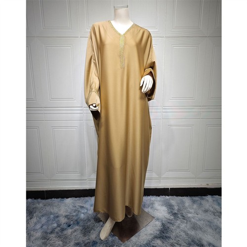 Dubai Abaya Muslim Women Long Sleeve Maxi Dress Dress Caftan Islamic Gown Loose - Imagen 36 de 48