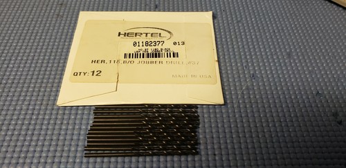 HERTEL  Jobber Drill  #37 118° Point Oxide Finish High Speed Steel - Picture 2 of 5