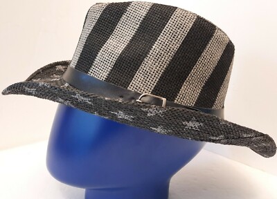 Lucky 7 USA Black Gray Paper Straw Western Cowboy Patriotic  display picture 1