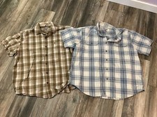 2 Carhartt Plaid Button Up Short Sleeve Shirt Men  s 2xl Nice
