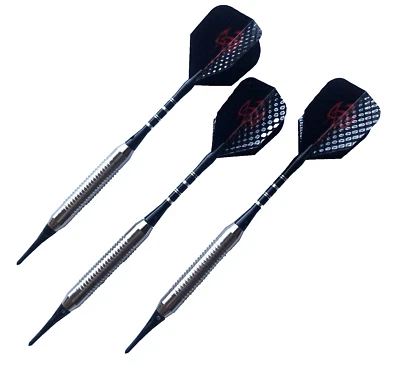 JCS-DART 3 Dartpfeile Soft Darts 18 Gramm Silver + Medium Aluschäften Darts + 50 Spitzen