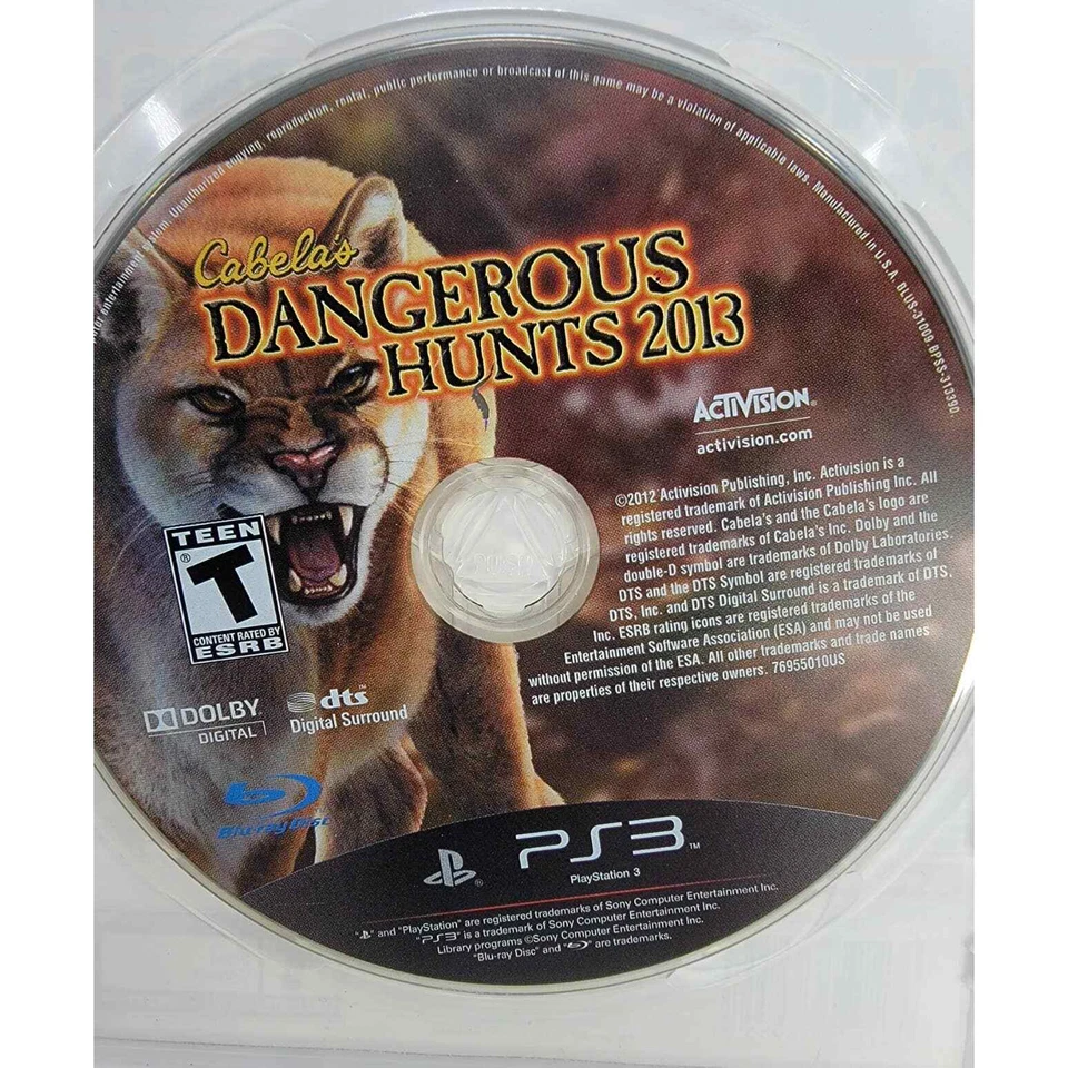 Cabela's Dangerous Hunts 2013 (Sony PlayStation 3, 2012) W/Manual - Image 4 of 4
