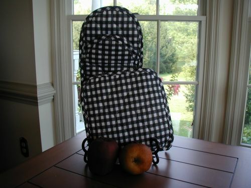 Black Gingham   Potholder and Puppet Style Oven Mitt   LAST SET