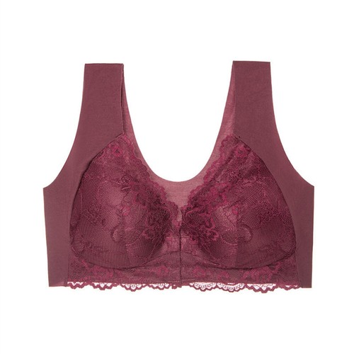 Women Bras Sexy Lace Front Closure Brassiere Push Up Wireless Lingerie Bralette - Picture 20 of 21