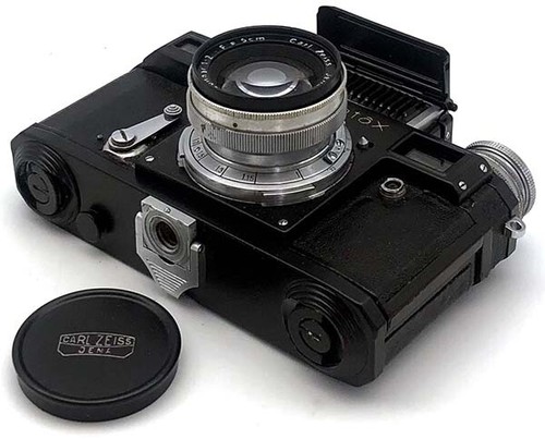 Sowjetische Kopie von Contax III Carl Zeiss Jena SCHWARZ Kamera mit Sonnar 2/50mm Objektiv - Bild 3 von 4