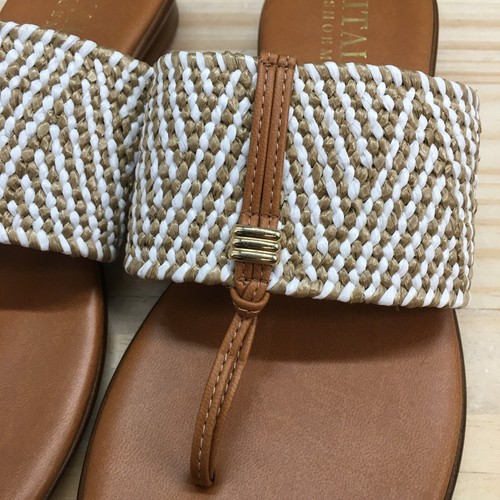 Italian Shoemakers Sandals Womens 7 Briley Slip On Slides Brown Casual Thong - Picture 7 of 18