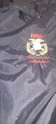 Vintage National Rifle NRA Windbreaker Jacket Sz XL Black Endowment Member Rare - Picture 3 of 8