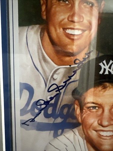 Mickey Mantle Willie Mays Duke Snider Signed Framed Litho Photo Auto Yankees JSA - Picture 5 of 5