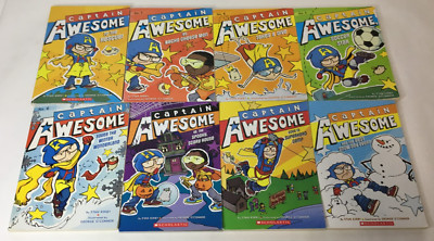 Lot of 8 CAPTAIN AWESOME Series Books By Stan Kirby Kids Chapter books Ages 5-9
