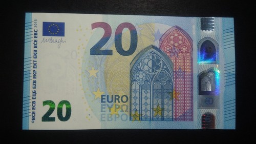 20 EURO BANKNOTE P.22 ERROR DEFECT VERY RARE UNC - Picture 2 of 2