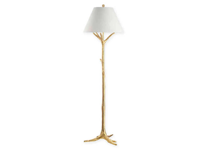Details About Modern Tree Branches Floor Lamp Gold Resin Base Finish W White Drum Shade Decor