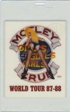 MOTLEY CRUE 1987-88 LAMINATED BACKSTAGE PASS