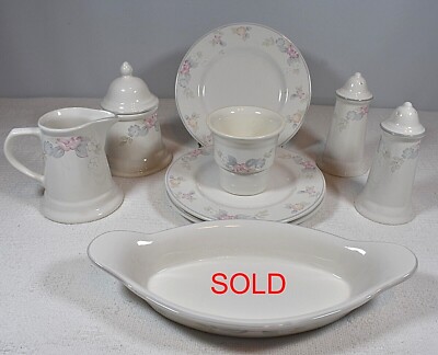 Wyndham Plates, Sugar & Creamer, Ice Cream Dish, S&P Shakers Vintage Pfaltzgraff