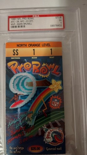 1997 NFL FOOTBALL PRO BOWL TICKET STUB PSA EX 5 MARK BRUNELL RARE VINTAGE OLD - Picture 6 of 6