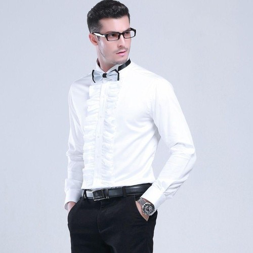 Ruffle front dress shirt Clearance