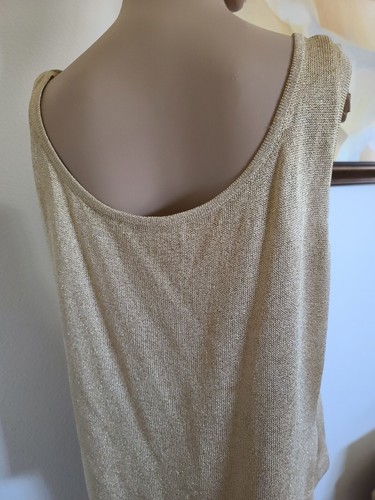 St. John Basics Gold Santana Knit Tank Gr. S Sparkle Metallic Sleeveless Shell - Bild 4 von 7