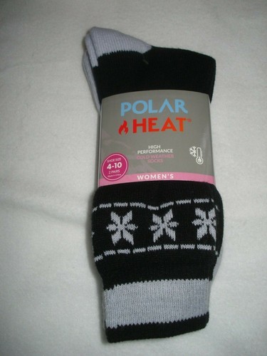 Para Mujer 2 Pares Calcetines Polares Calor Clima Frío Surtido Zapato Talla 4-10 Nuevo - Imagen 4 de 7